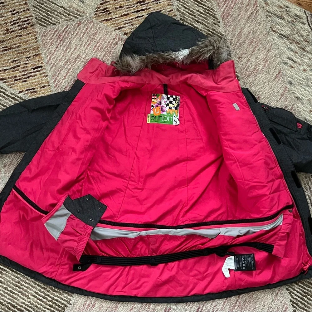 Burton Women’s Charcoal and Pink Ski/Snowboard Coat - Picture 2 of 13